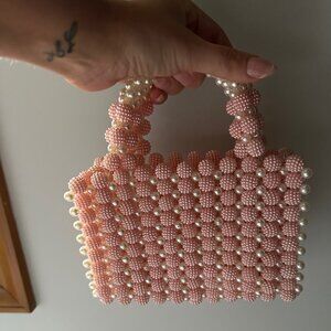 Pearl Clutch (Pink & White)